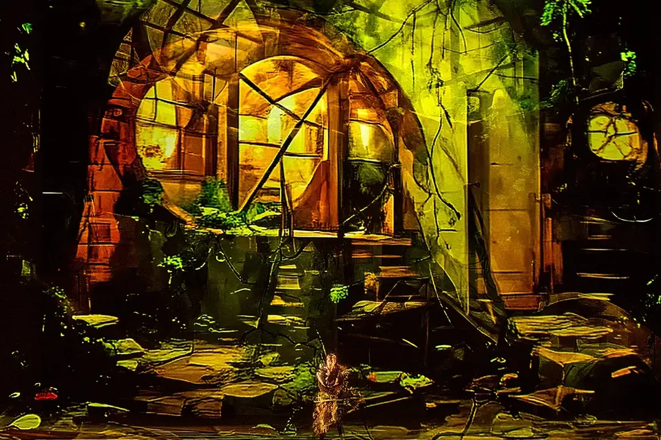 AI-generated visual staging for Götterdämmerung 2026 · Bayreuth Festival official production image, captured 23 Aug 2026
