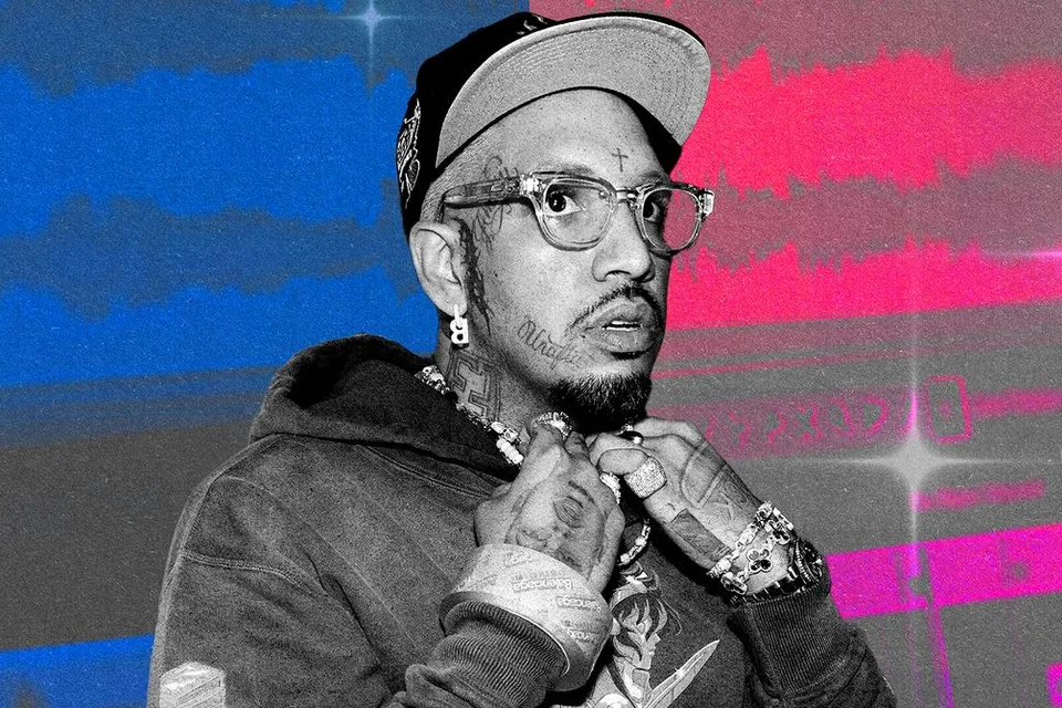 Fenix Flexin against waveform graphics · WIRED photo-illustration by Jobanny Cabrera and Getty Images, captured 23 Aug 2026