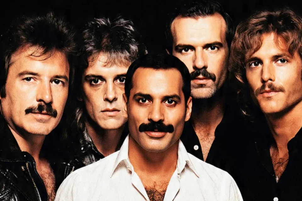 Meta AI’s five-member reconstruction of Queen’s The Game cover · Brian May via MusicRadar, captured 23 Aug 2026
