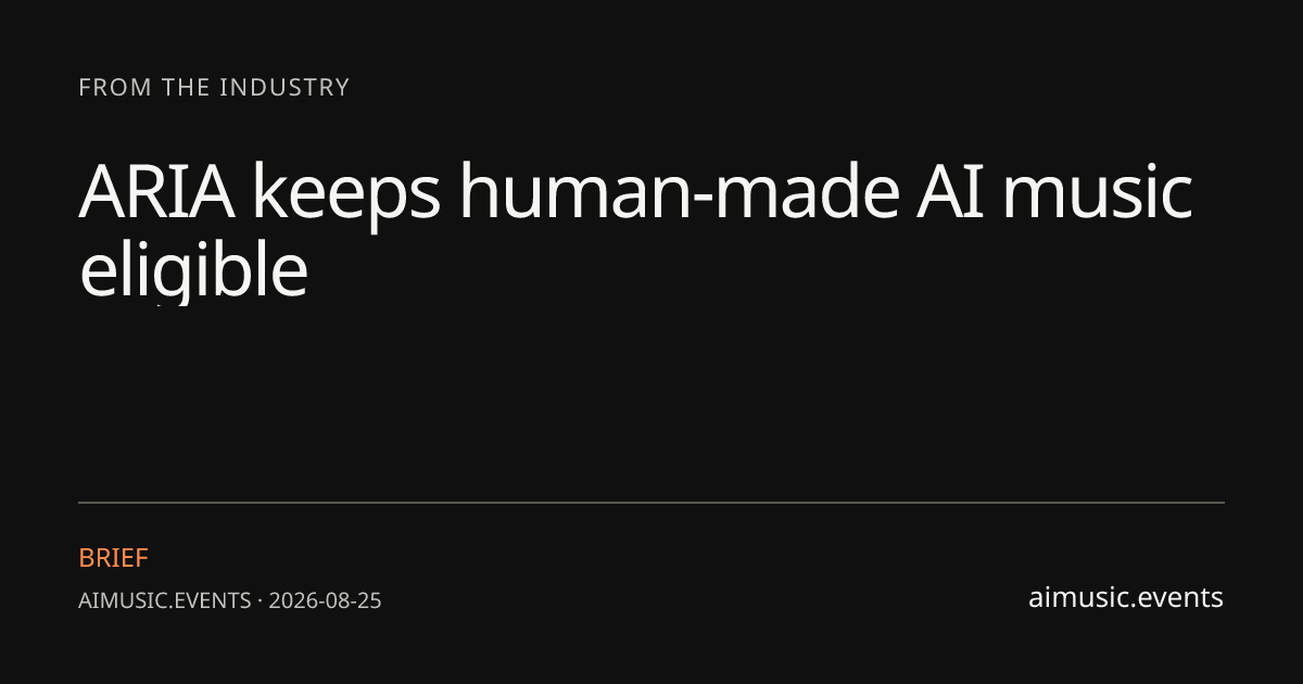 ARIA keeps human-made AI music eligible
