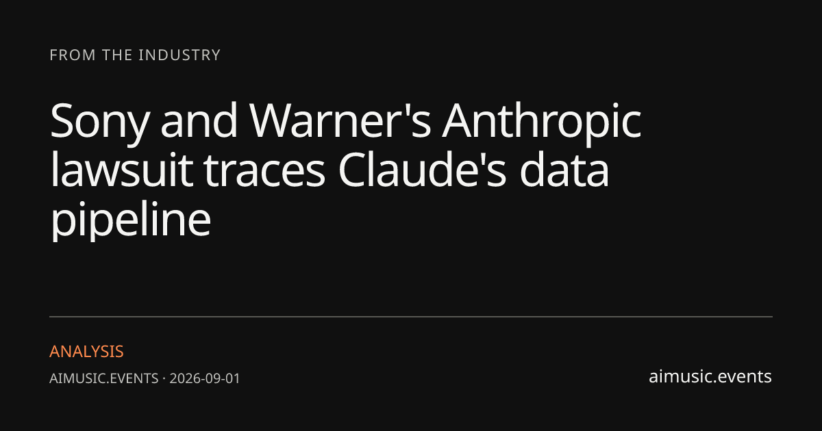Sony and Warner's Anthropic lawsuit traces Claude's data pipeline